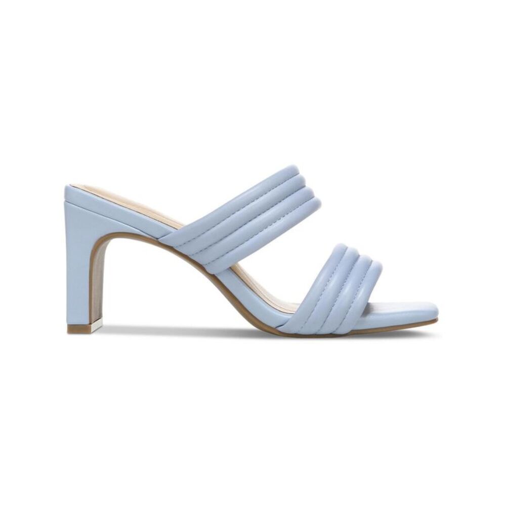 ALFANI Womens Light Blue Stantonn Toe Block Heel Slip On Leather Sandals 9.5 M